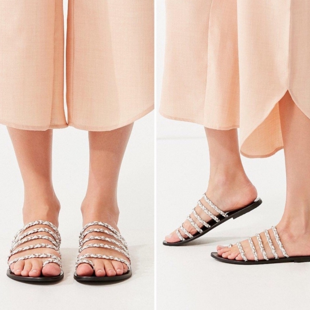 URBAN OUTFITTERS Val Braided Slide Sandals Sz 8 - Picture 1 of 4